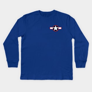 U.S. Aircraft Insignia 1943 (left breast) Kids Long Sleeve T-Shirt